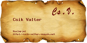 Csik Valter névjegykártya